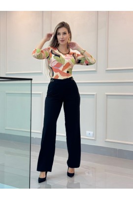 044826 Blusa Ramany Manga 3/4 Estampada
